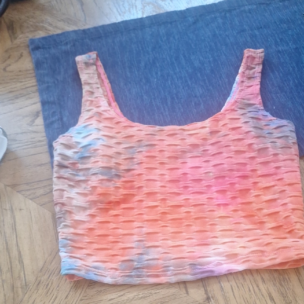 Love J Multicolor Textured Crop Top